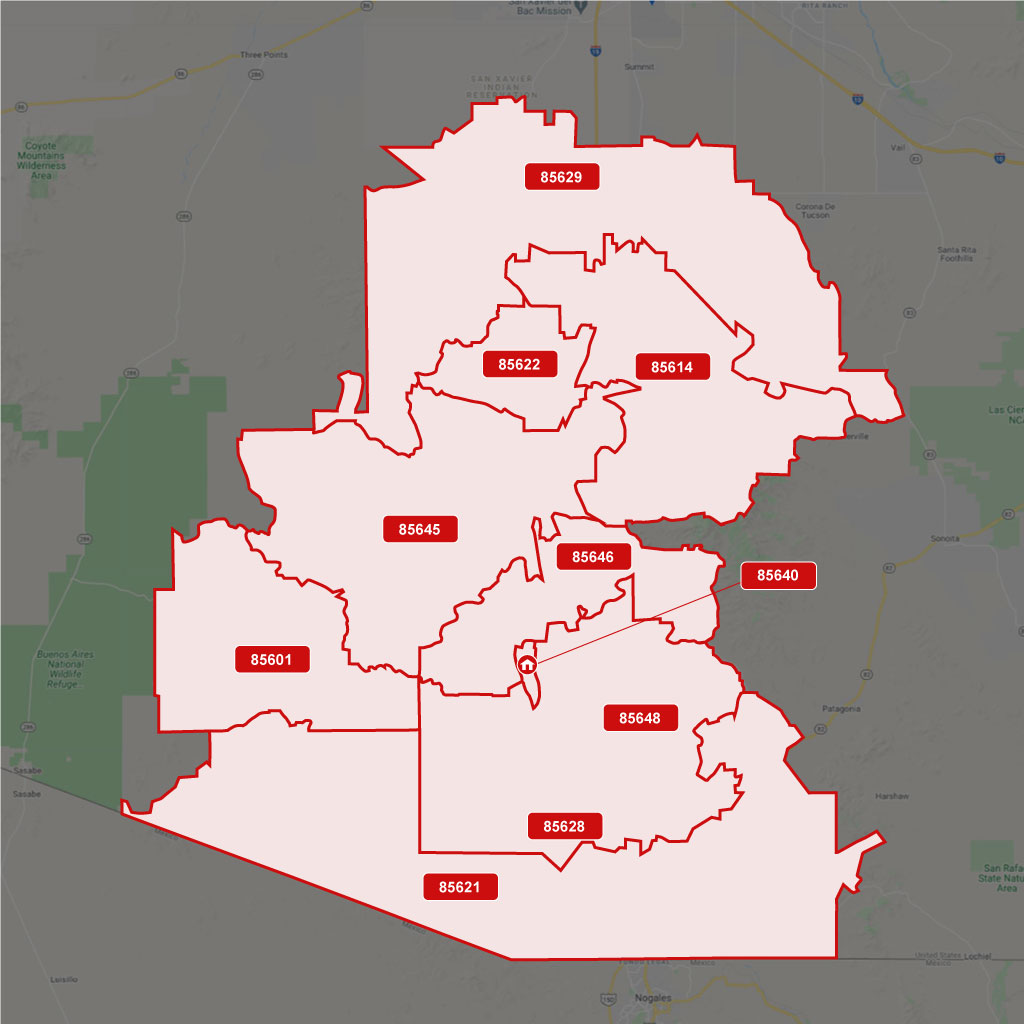 Tubac Zip Codes Map | Sally Robling - Your Tubac Local Guide