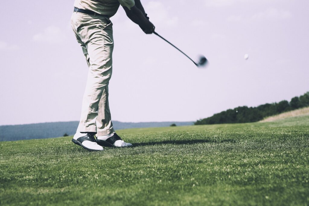 a man playing golf